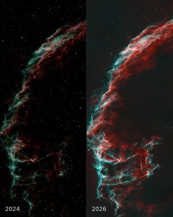 Eastern Veil, 2024 vs 2026 (NGC 6992)